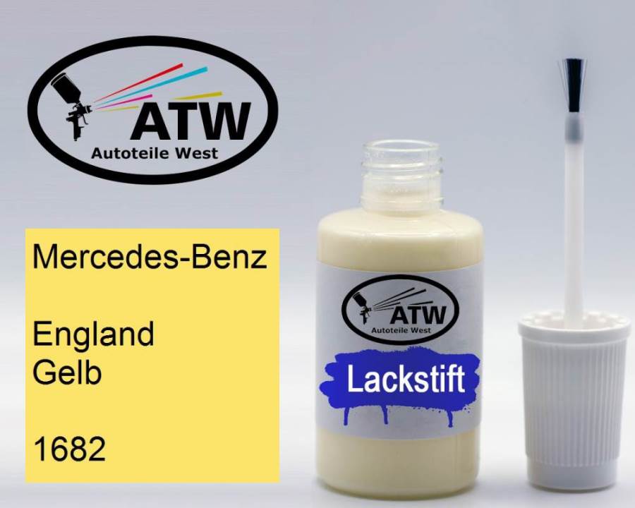 Mercedes-Benz, England Gelb, 1682: 20ml Lackstift, von ATW Autoteile West.